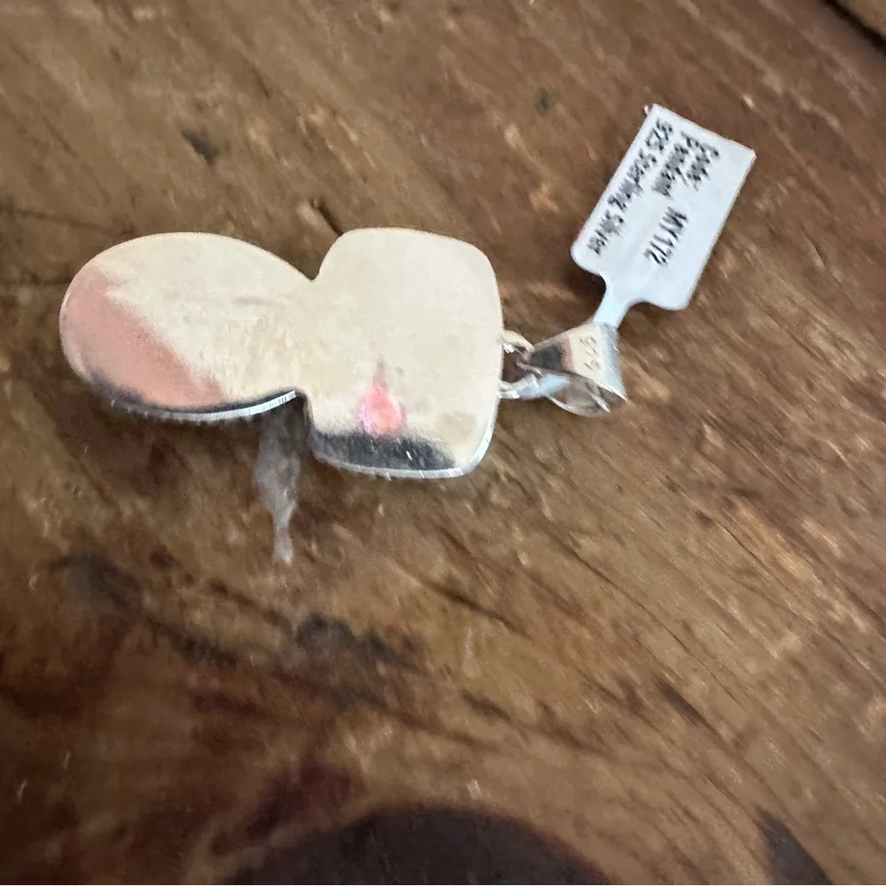 Brand New Sterling Silver 925 Red Rose Dahlia Double Stone Pendant Necklace - Picture 8 of 9